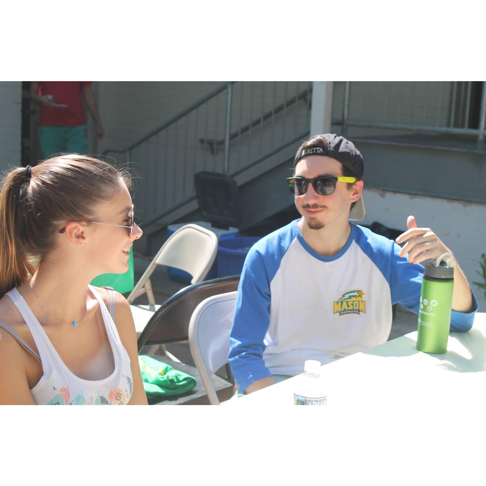 First photo together and an inside joke, Fairfax Virginia, 2017