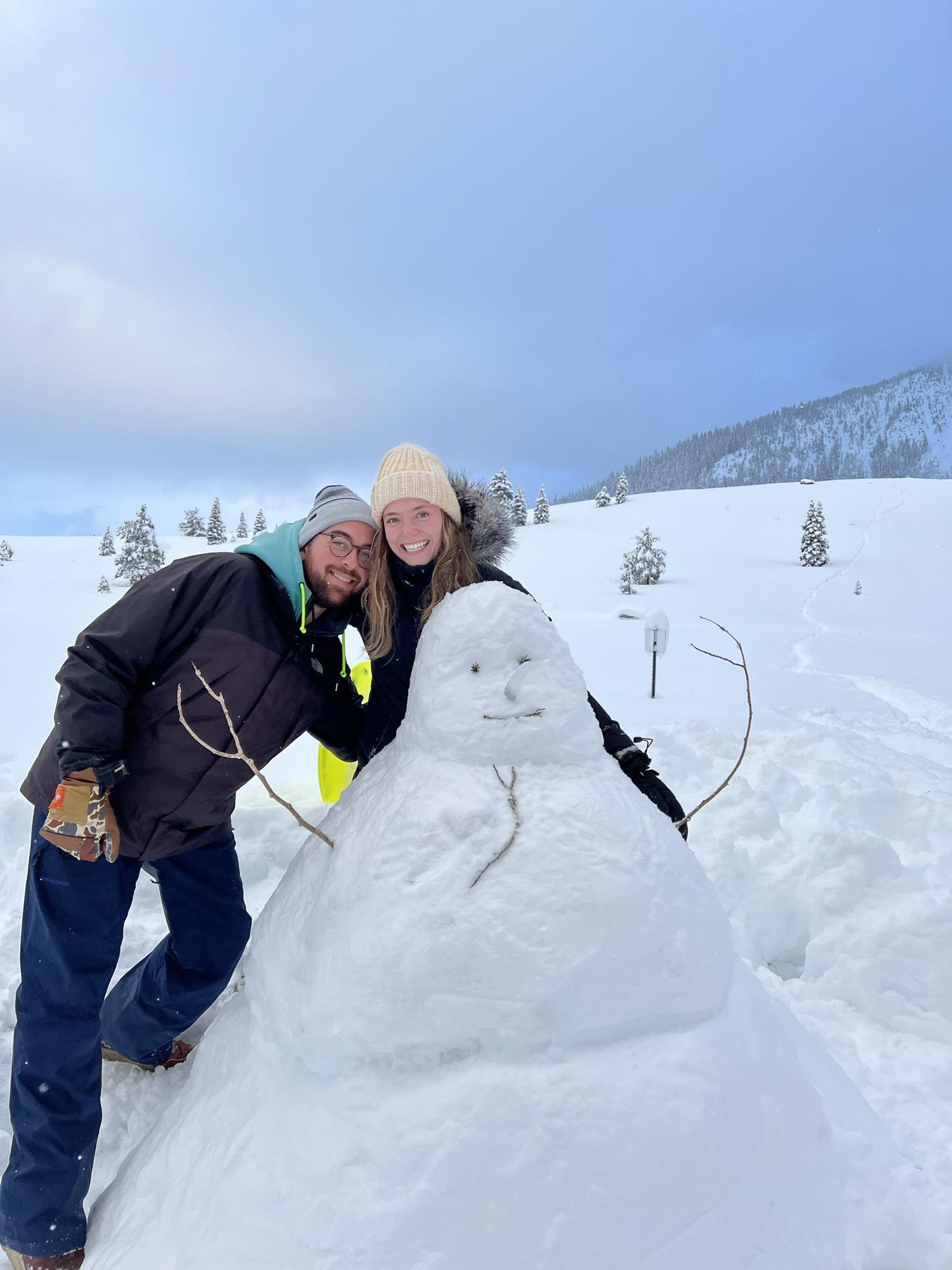 Playing in the snow in mammoth