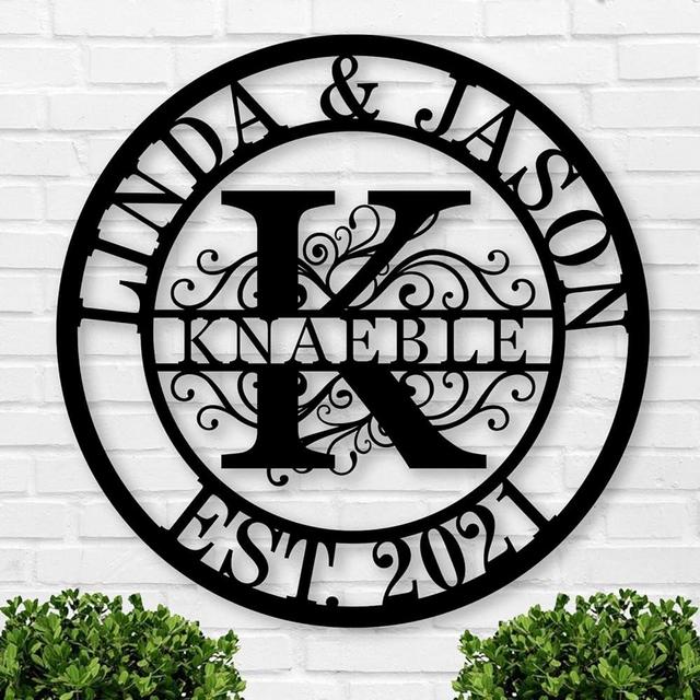 Personalized Family Name Sign Custom Last Name Metal Sign Personalized Metal Sign Personalized Monogram Wall Decor Split Letter Name Metal Monogram Signs