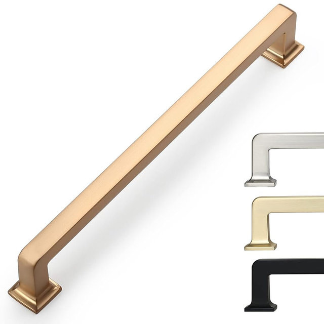 9BUILD 6 Pack 6.25 Inch Cabinet Handles - Champagne Bronze Cabinet Pulls for Kitchen & Dresser