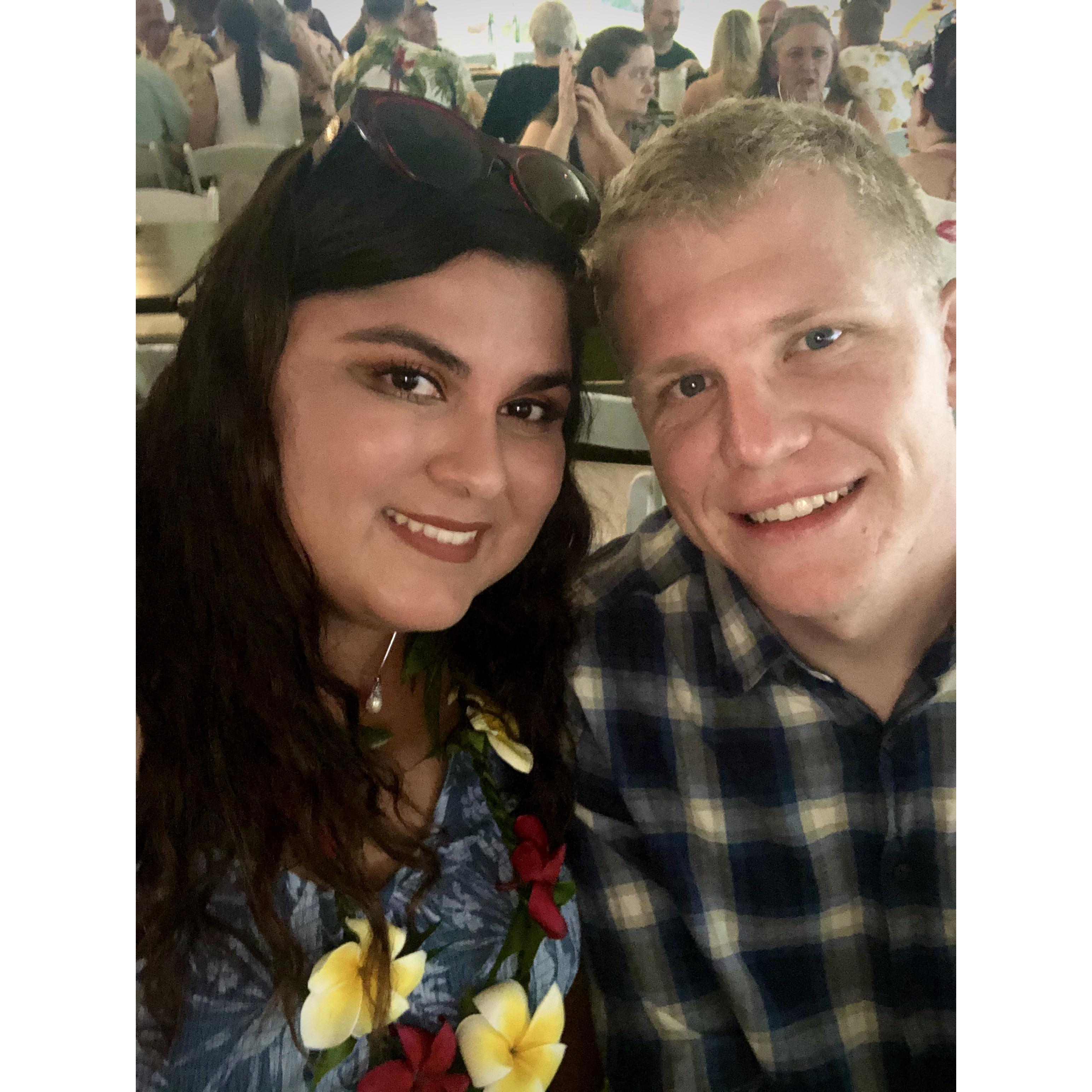 Jackie's first Luau in Hawaii! Kyle had attended one before!