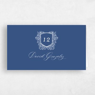 Dusty Cobalt, Blue Wedding Place Card - Bella