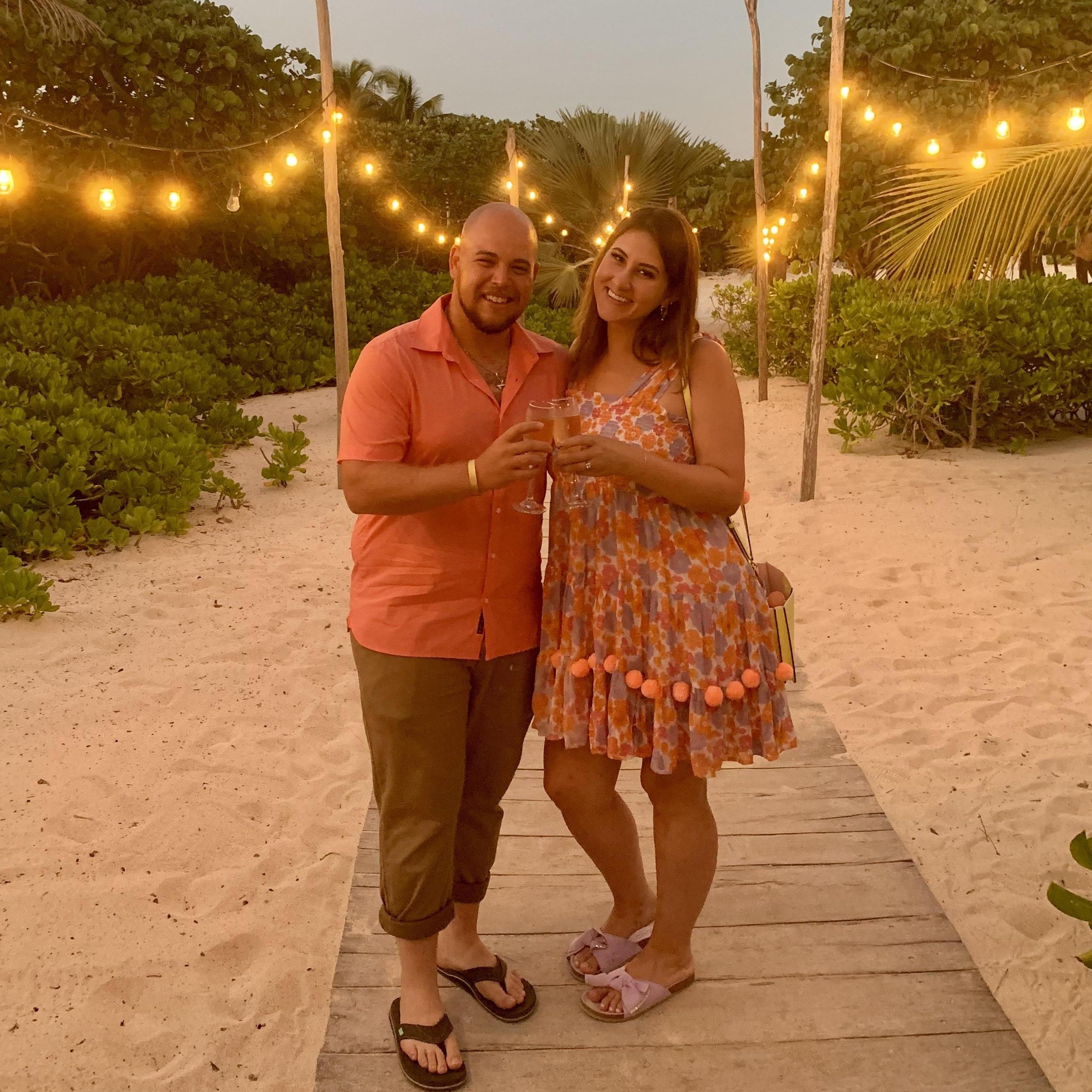Beach supper club in Mexico on Julia's 30th birthday.