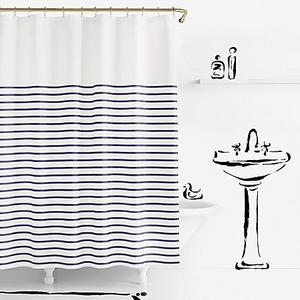 kate spade new york Harbour Stripe Shower Curtain in Navy