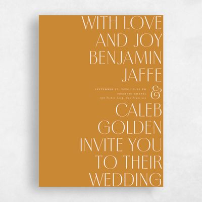 Ochre, Orange Wedding Invitation - Mendoza Type