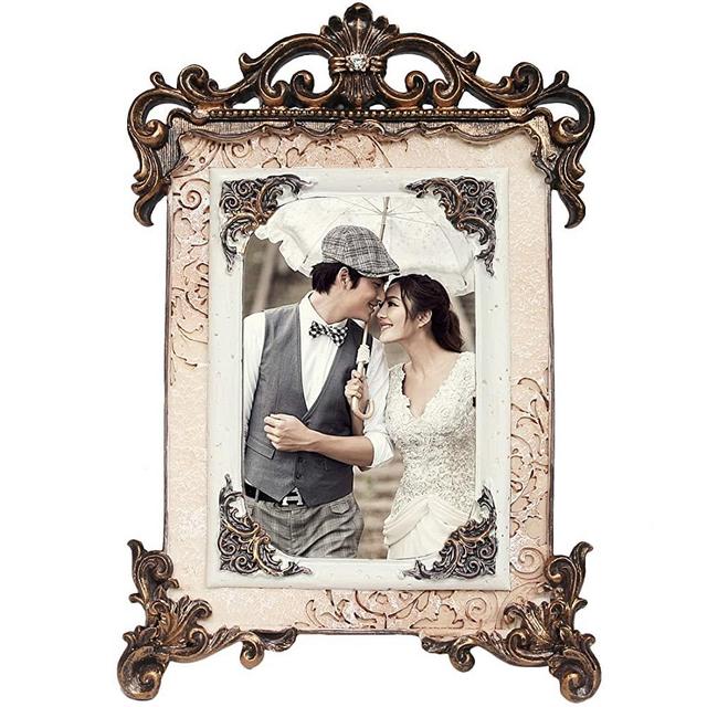 kilofly Vintage Table Top Decor Wedding Photo Picture Frame, 5x7 inch