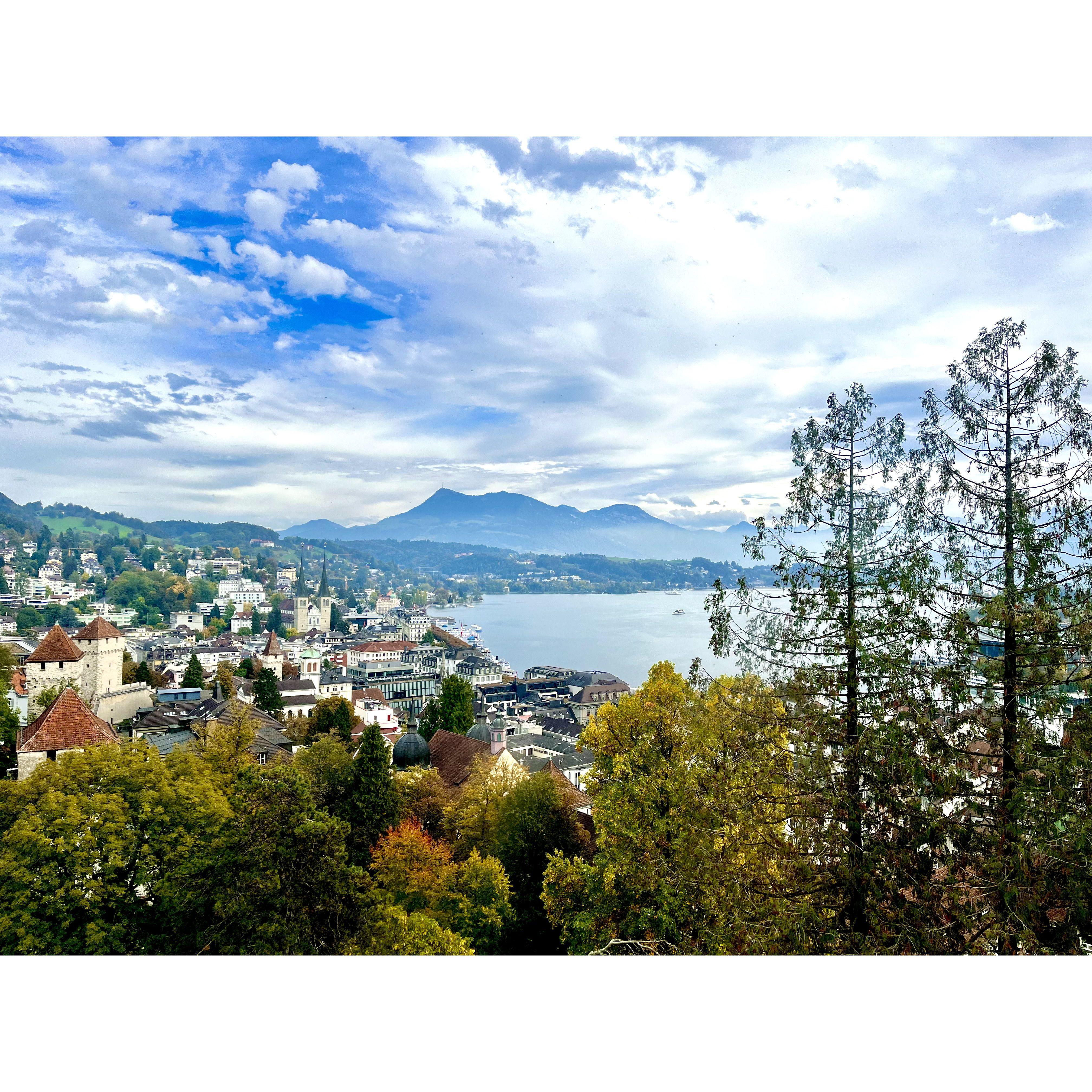 View from the historic city wall in Lucerne