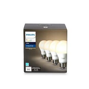 Philips Hue 4-Pack 60-Watt Equivalent A19 Smart LED Light Bulbs