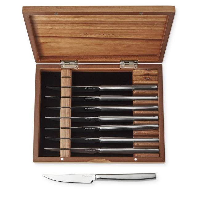 Wüsthof Stainless-Steel 8-Piece Steak Knives, Acacia