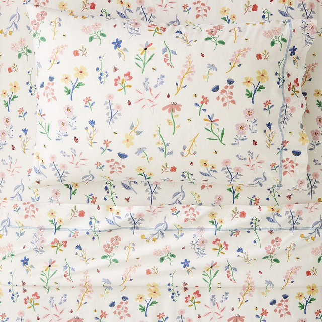 Little Garden Floral Sheet Set, Pink Blush, Queen