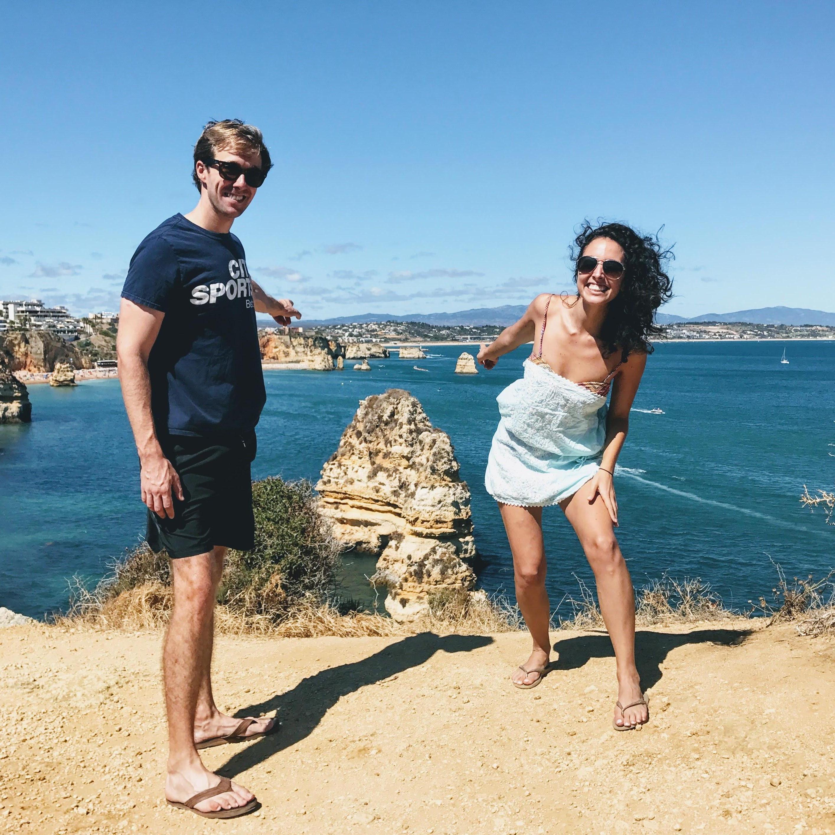 An hour before this picture was taken, we kayaked through these caves shown below. Here are snaps from Lagos, Portugal