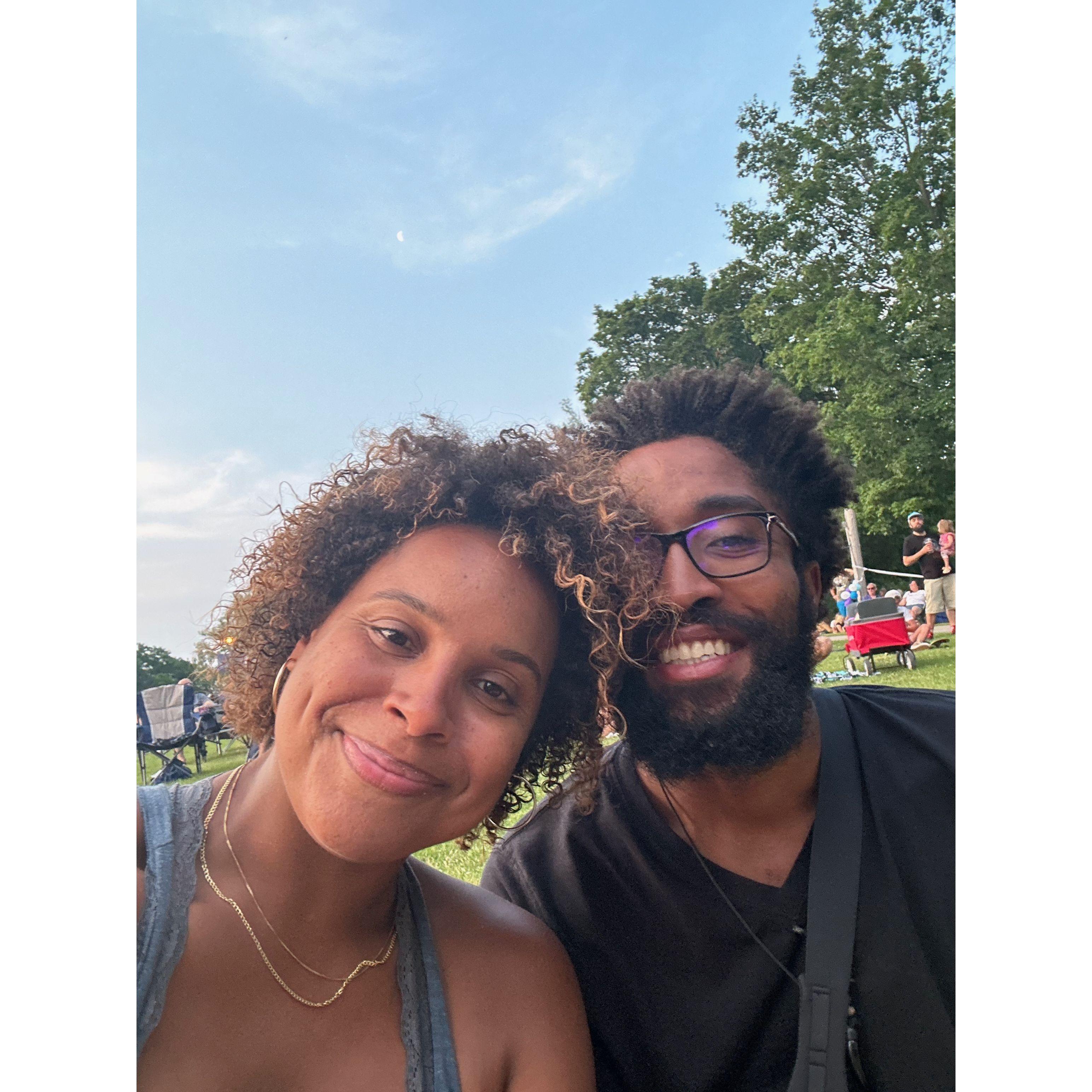 We biked for an hour from Shorewood to Bay View to enjoy Milwaukee's unforgettable summer concert series, "Chill on the Hill," at the band shell in Humboldt Park.
