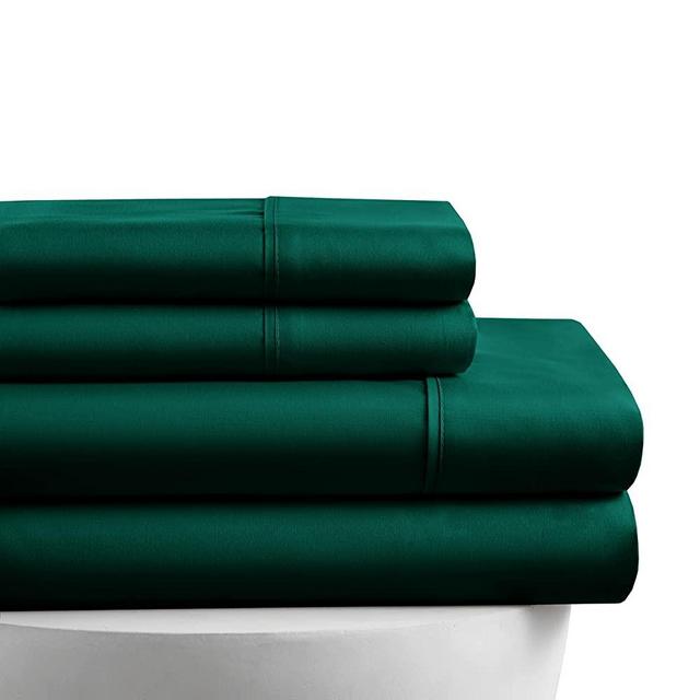 American Home Collection Deluxe 4 Piece Bed Sheets Set Deep Pocket Extra Soft Microfiber Wrinkle Free Sheets Easy Care (Queen, Forest Green)