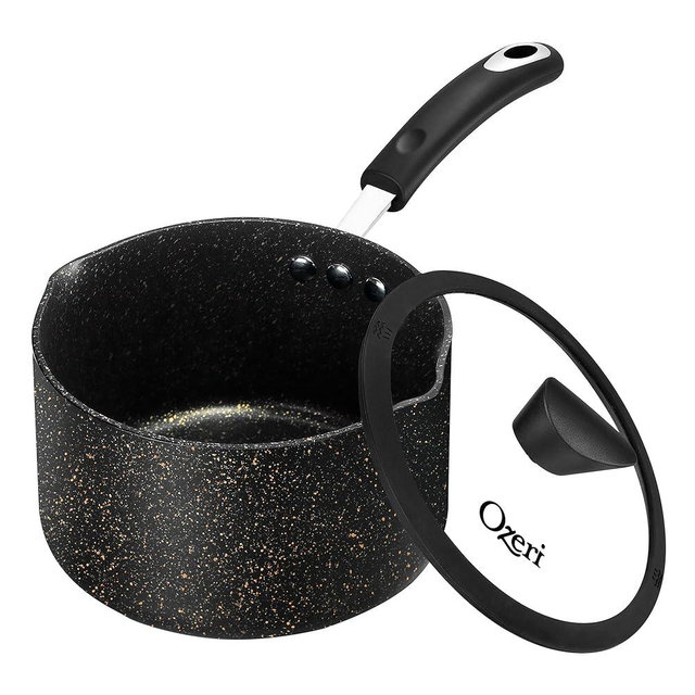 The All-In-One Stone Saucepan and Cooking Pot by Ozeri - 100% APEO, GenX, PFBS, PFOS, PFOA, NMP and NEP-Free German-Made Coating