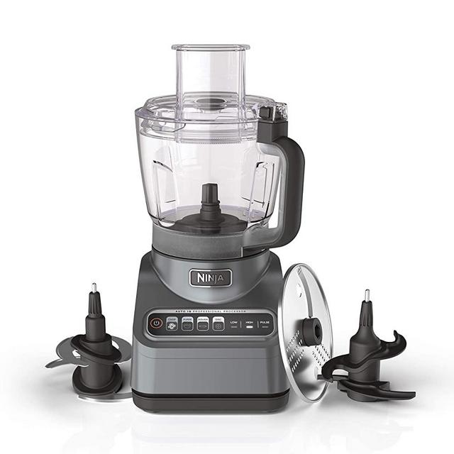 Ninja Professional Plus Food Processor 1000-Peak-Watts with Auto-iQ Preset Programs Chop Puree Dough Slice Shred with a 9-Cup Capacity and a Silver Stainless Finish