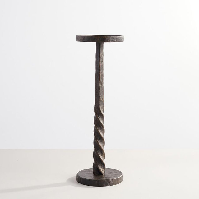 Easton Iron Candlesticks, Bronze, Large Pillar