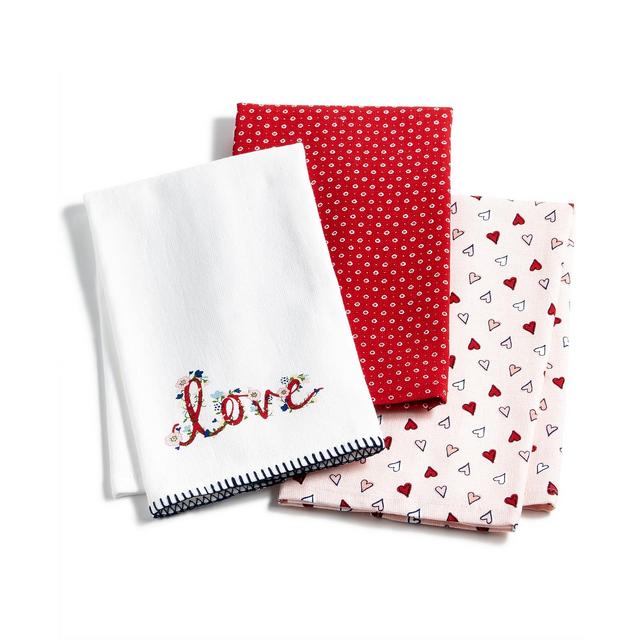 Martha Stewart Collection Valentine's Day Kitchen Towels, Set of 3, Created for Macy's