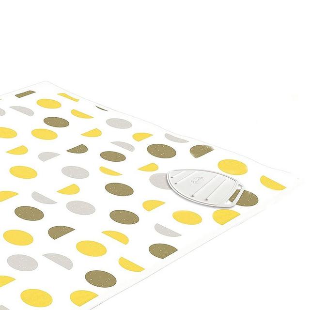 Encasa Homes Ironing Mat/Pad (Large 48"x28") with 3mm Padding & Silicone Iron Rest for Steam Pressing on Tabletop or Bed - Heat Resistant, Portable, Quilting & Travel Blanket - Yellow Moon