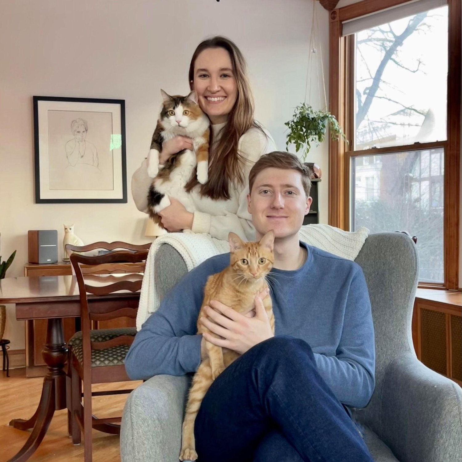 We adopted Petunia and Milo, our perfect lil kitties, and enjoy lots of cuddles and family time together :)