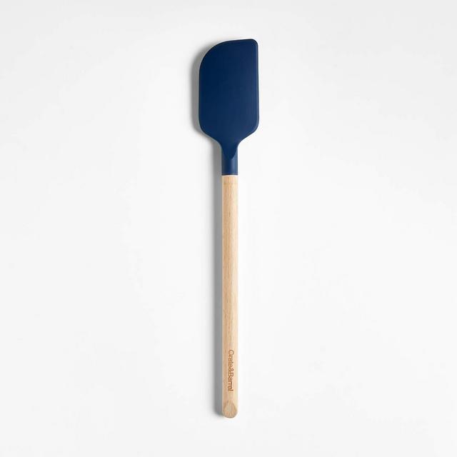 Crate & Barrel Wood and Navy Silicone Spatula