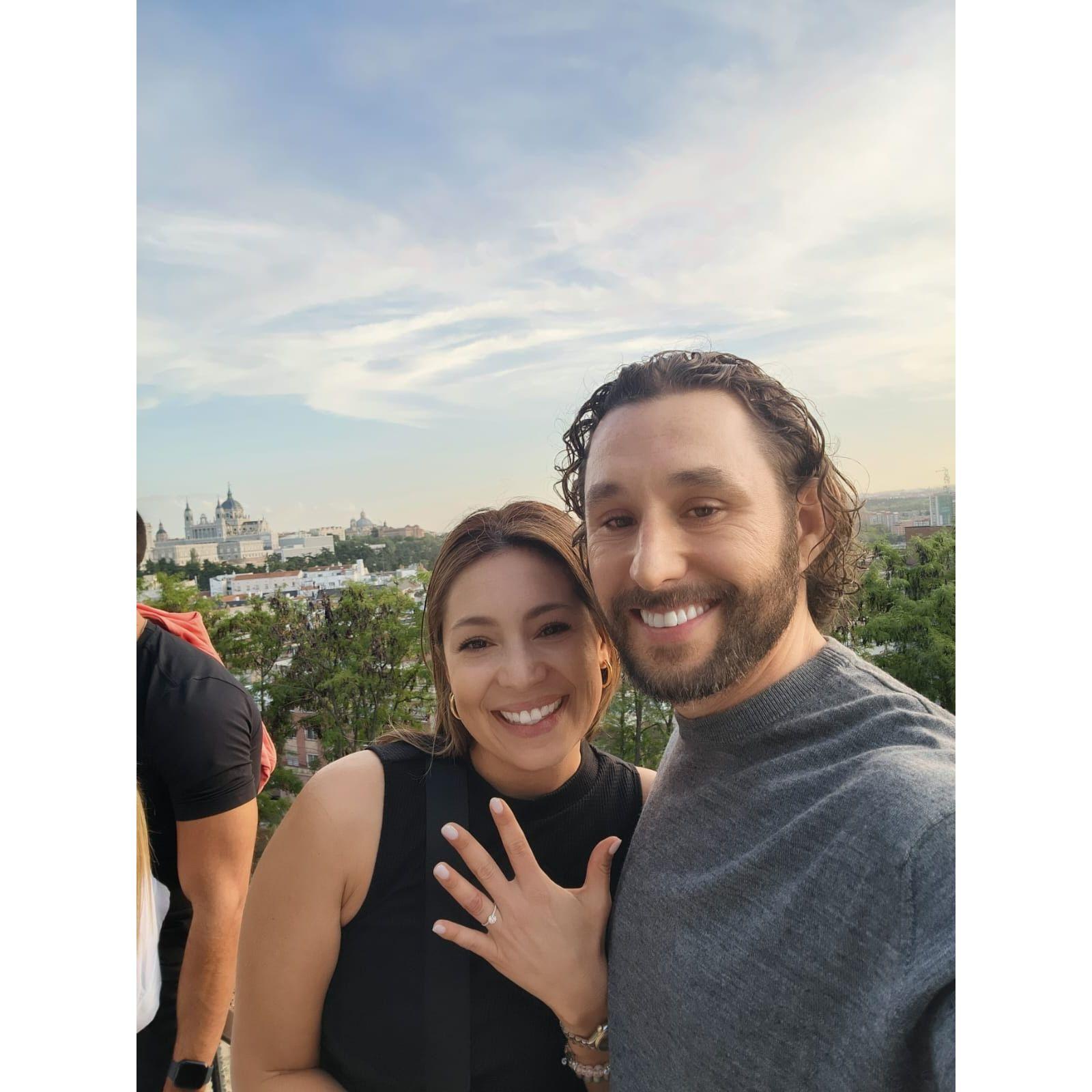 We got engaged in Madrid!
