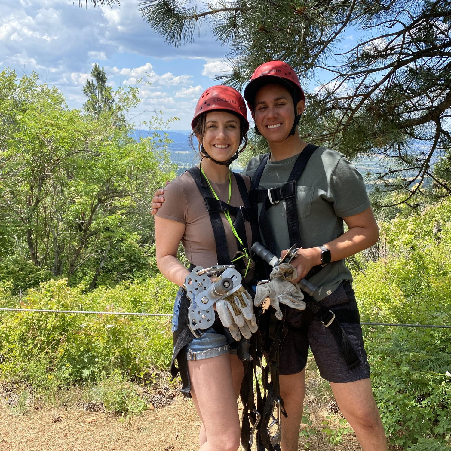 Zip lining in Spokane with Lindsey's family