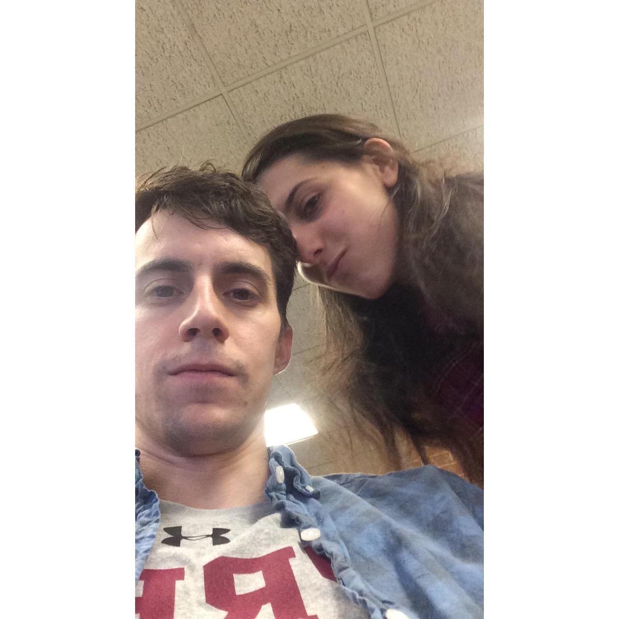 Studying hard...maybe.