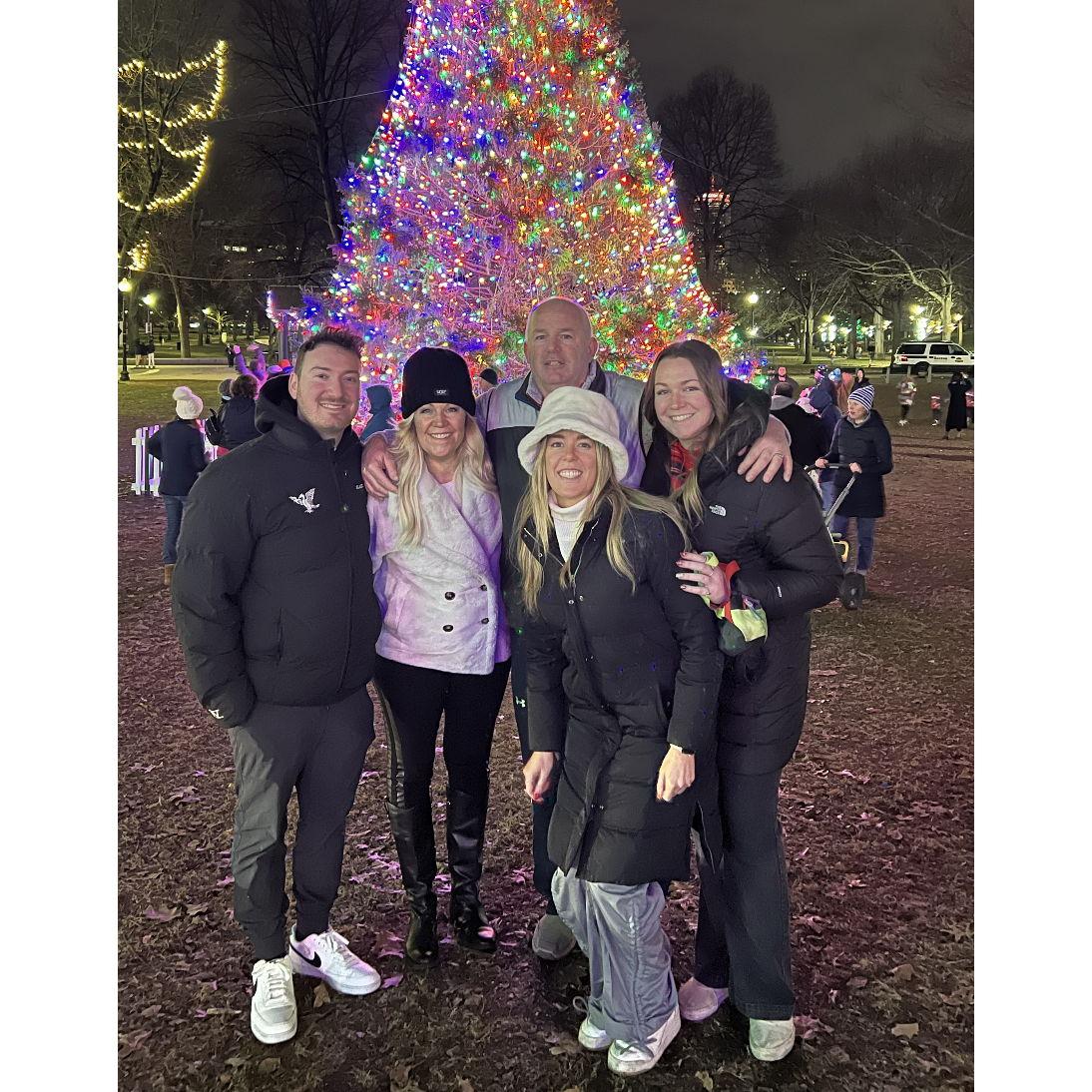 In Boston with the fam to look at the Christmas decorations (big Christmas family).