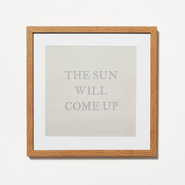 12" x 12" The Sun Will Come Up Framed Wall Art Cream - Threshold™ designed with Studio McGee