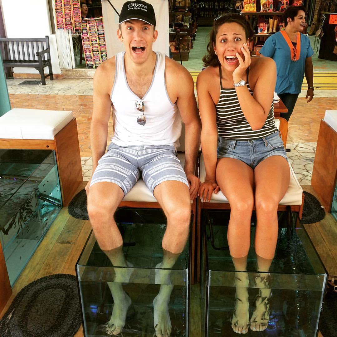 Fish eating our feet in Mexico