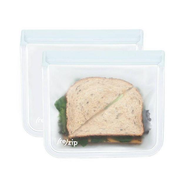 re)zip Leak-Proof Lay Flat Reusable Lunch Bag - Clear - 2pk (Colors May Vary)