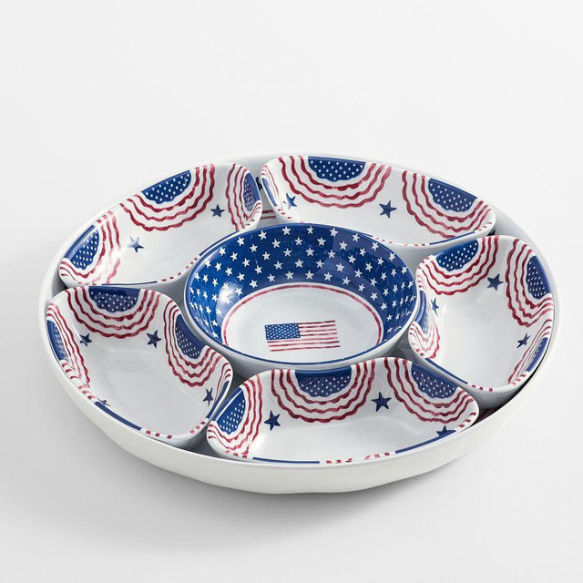 Cabana Americana Outdoor Melamine Sectioned Serving Platter