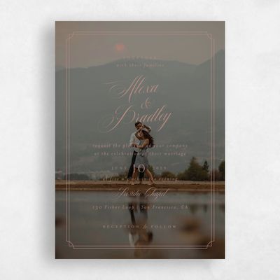 Brown Wedding Invitation - Loren Portrait