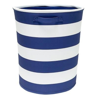 Striped Fabric Floor Bin Round Navy - Pillowfort&#8482;