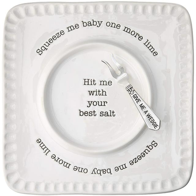 Mud Pie Lime and Salt Rimmer Margarita Set, White
