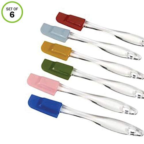 Evelots 6 Pack Silicone Spatulas, Multi-colored BPA Free Tips with Whi