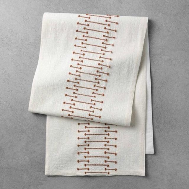 Texture Dash Table Runner Sour Cream/Pumpkin Brown - Hearth & Hand™ with Magnolia