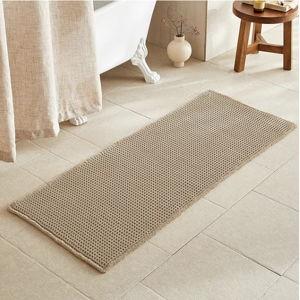 Waffle Runner Rug Bathroom, Long Boho Bathroom Rugs Non Slip Washable Super Absorbent Quick Dry Farmhouse Bath Decor, 60"x24" / 5'x2' Khaki