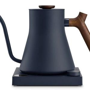 Fellow Stagg EKG Pro Electric Gooseneck Kettle - Pour-Over Coffee and Tea, Quick Heating, Precise Temperature Control, Scheduling, Built-in Brew Timer, Stone Blue with Walnut Wood Handle, 0.9 Liter