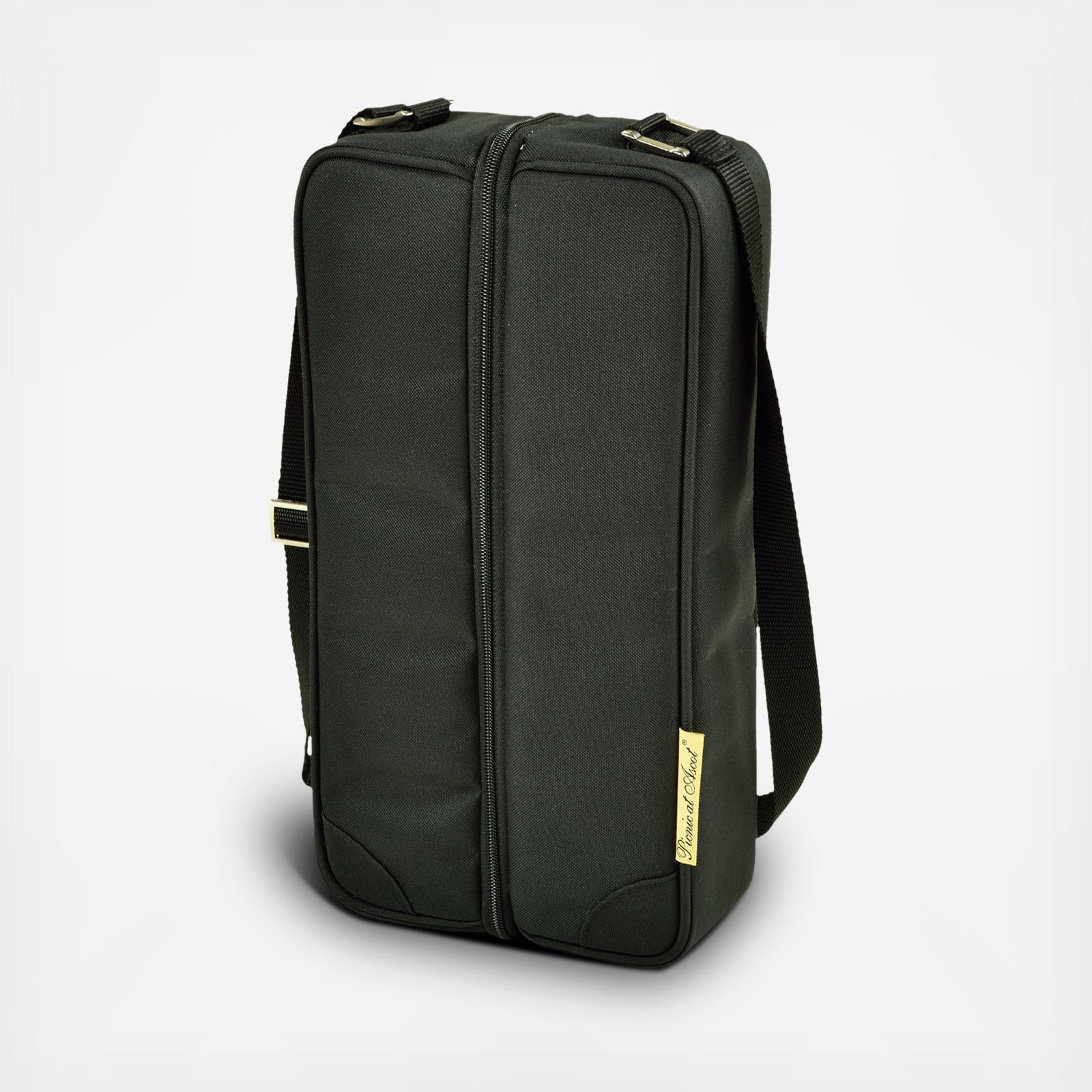 Picnic at Ascot Sunset Wine Carrier for 2 - Black