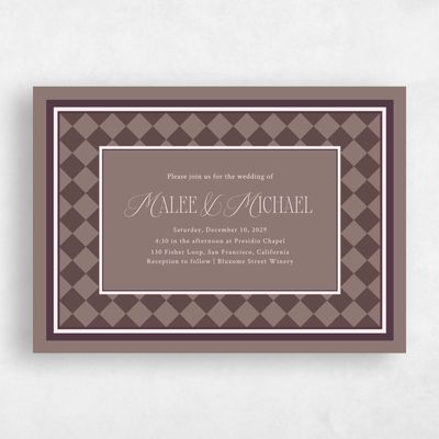 Chocolate, Brown Wedding Invitation - Luca Border