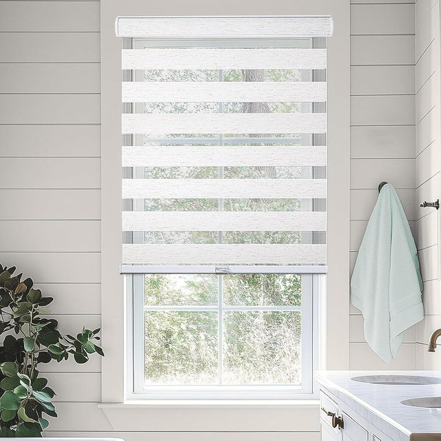 CHICOLOGY Zebra Blinds, Roller Window Shades, Blinds for Windows, Roller Shades for Windows, Window Shades for Home, Window Shades, Pull Down Shades for Windows, 28" W X 72" H, Basic Natural