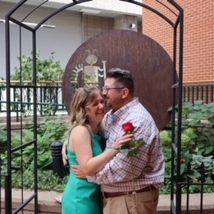 On September 18th, Jim proposed to Jen in a little courtyard off Larimer Square in Denver. 