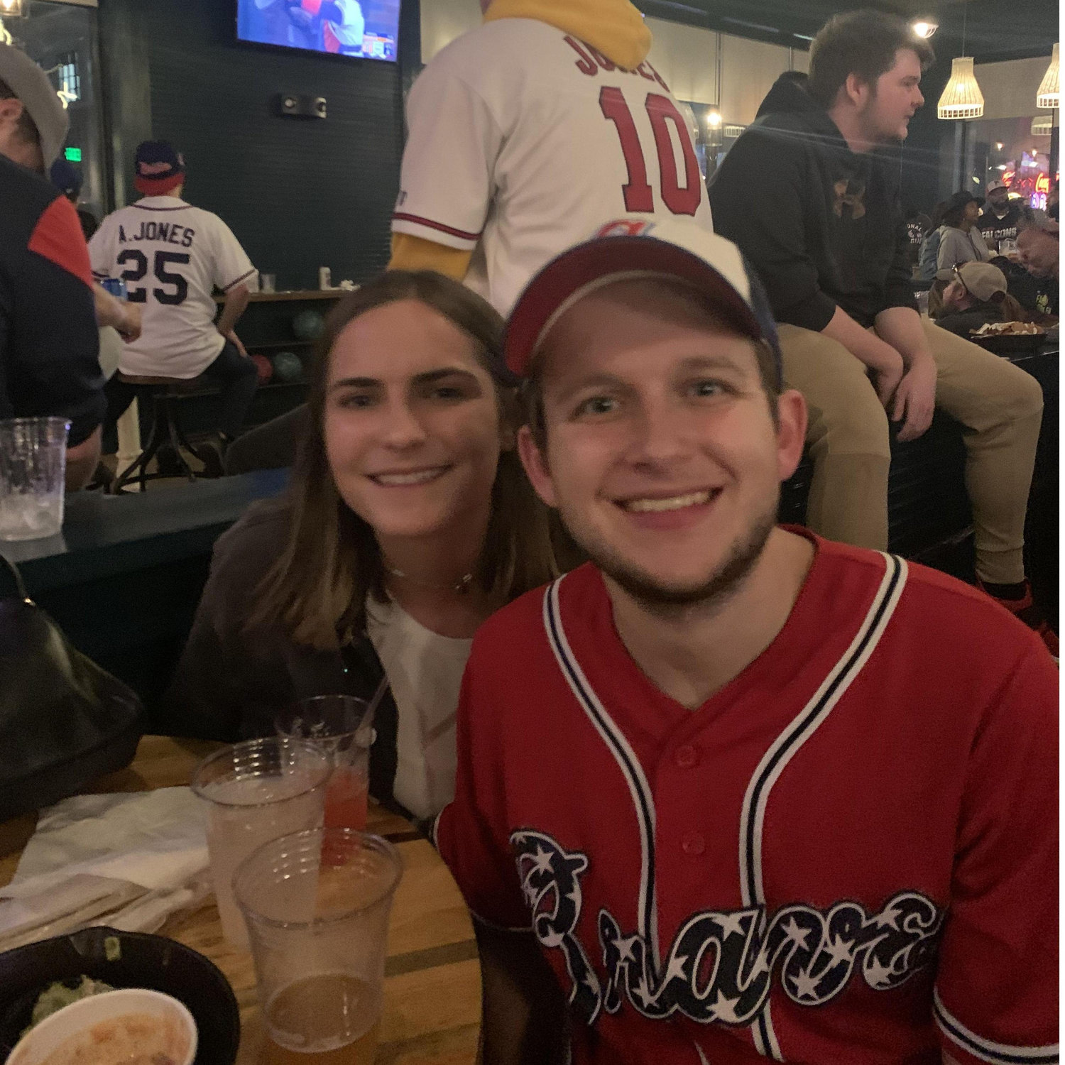 Watching the Braves World Series Game at the Battery