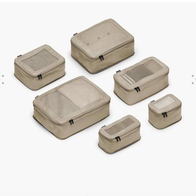 Tan set of 6 Compressible Packing Cubes