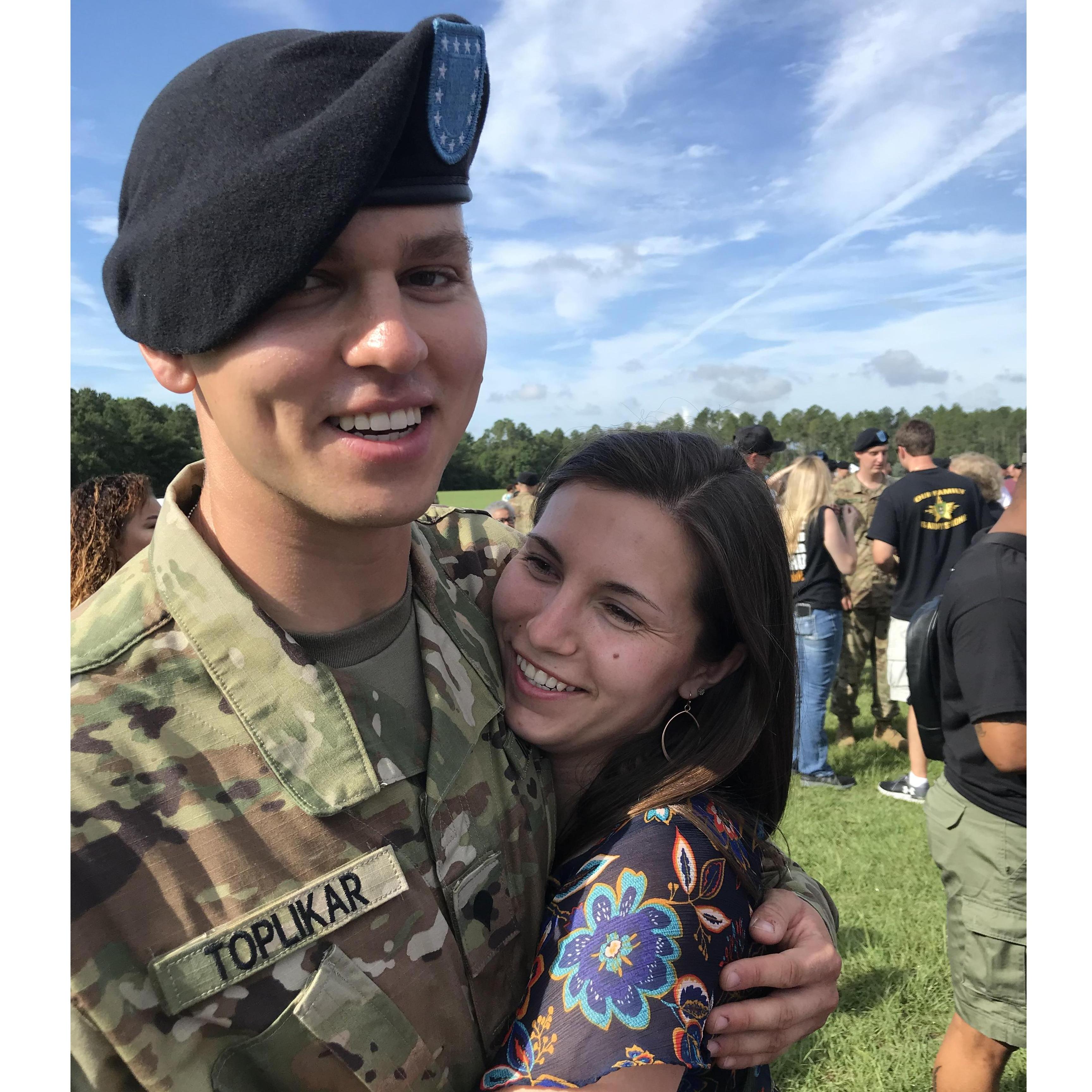 All smiles at Chaz's basic training family day, the first time we got to see and talk to each other after 10 weeks apart