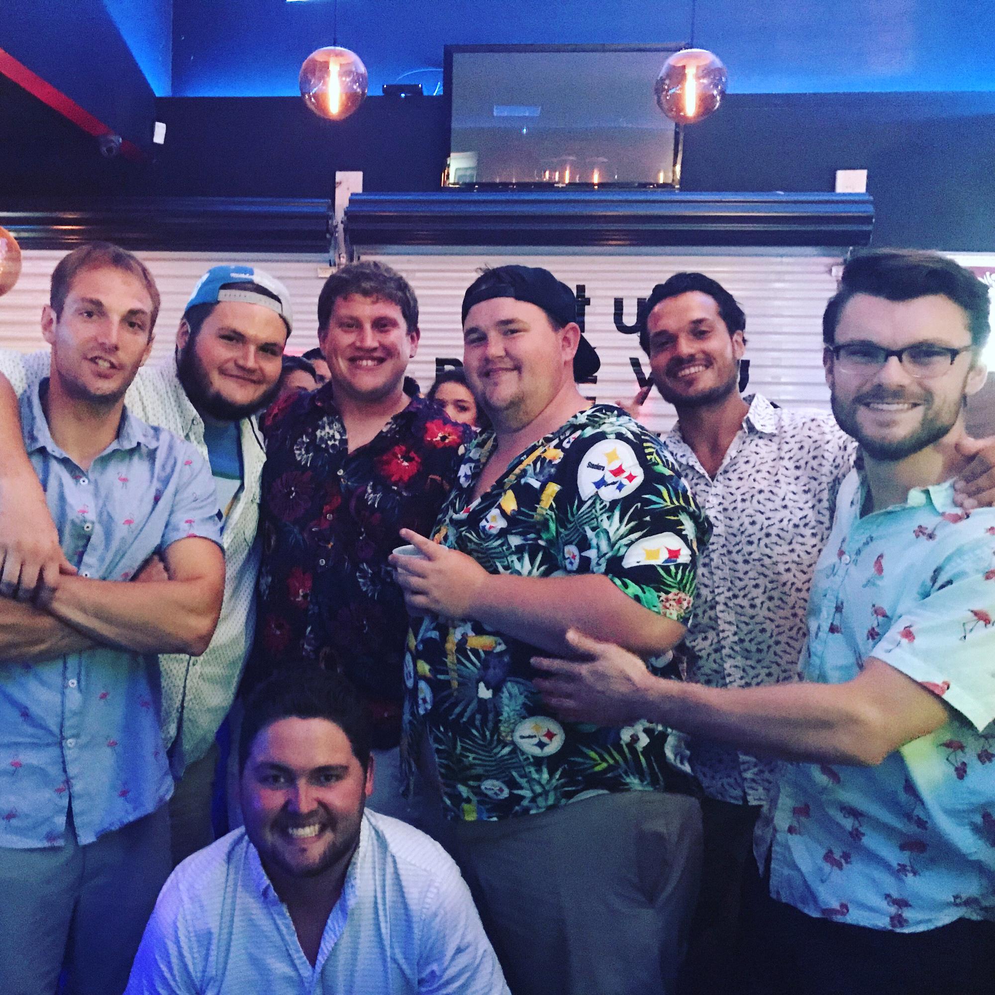 Paddy with all of his groomsmen! From left to right, Shawn (Sparky), Jonathan, Dan, Paddy, Matt, Randy and bottom Mike