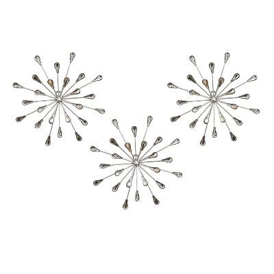 Acrylic Burst Wall Decor (Set of 3)- Stratton Home Decor