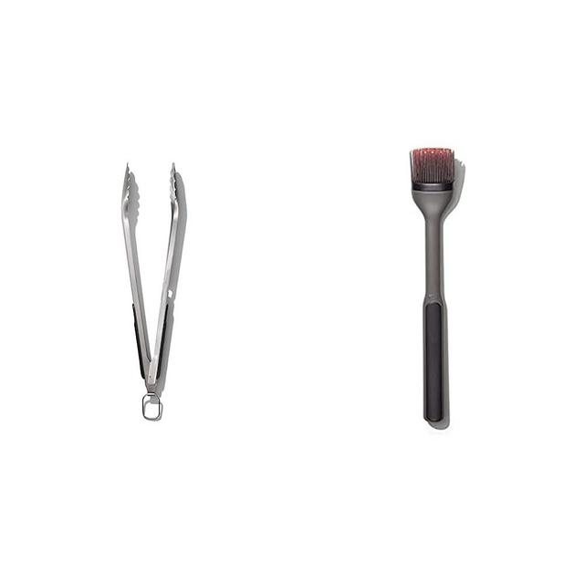OXO Good Grips Grilling Tools, Tongs and Basting Brush, Black