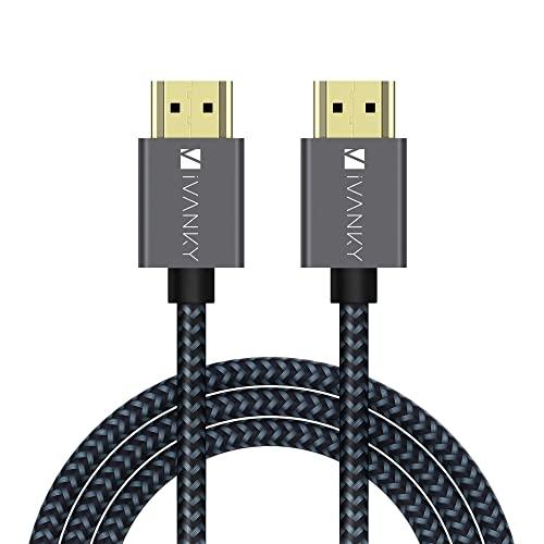 HDMI Cable 4K 10ft, iVANKY 18Gbps High Speed HDMI 2.0 Cable, 4K HDR, HDCP 2.2/1.4, 3D, 2160P, 1080P, Ethernet - Braided HDMI Cord 32AWG, Audio Return(ARC) Compatible UHD TV, Blu-ray, PS4/3, Monitor